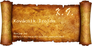 Kovácsik Izolda névjegykártya